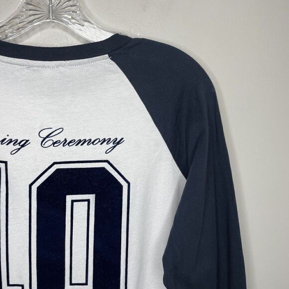 OPENING CEREMONY Mens White Navy Baseball Tee #10 Los Angeles Raglan Shirt Sz S - Picture 4 of 7